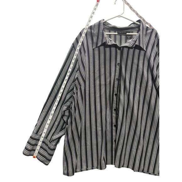 Maggie Barnes Men's Striped Button-Up Shirt | Size 5X (34/36) - Picture 8 of 8